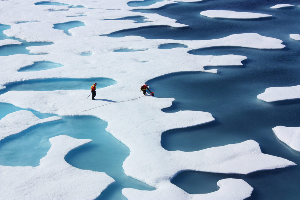 people on glacier