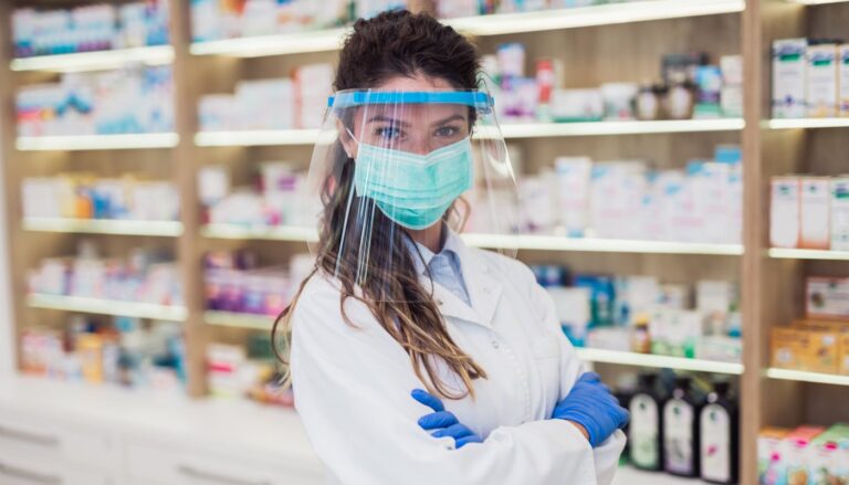 woman in PPE