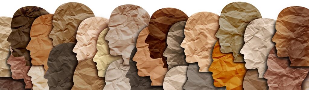 diversity coloured faces