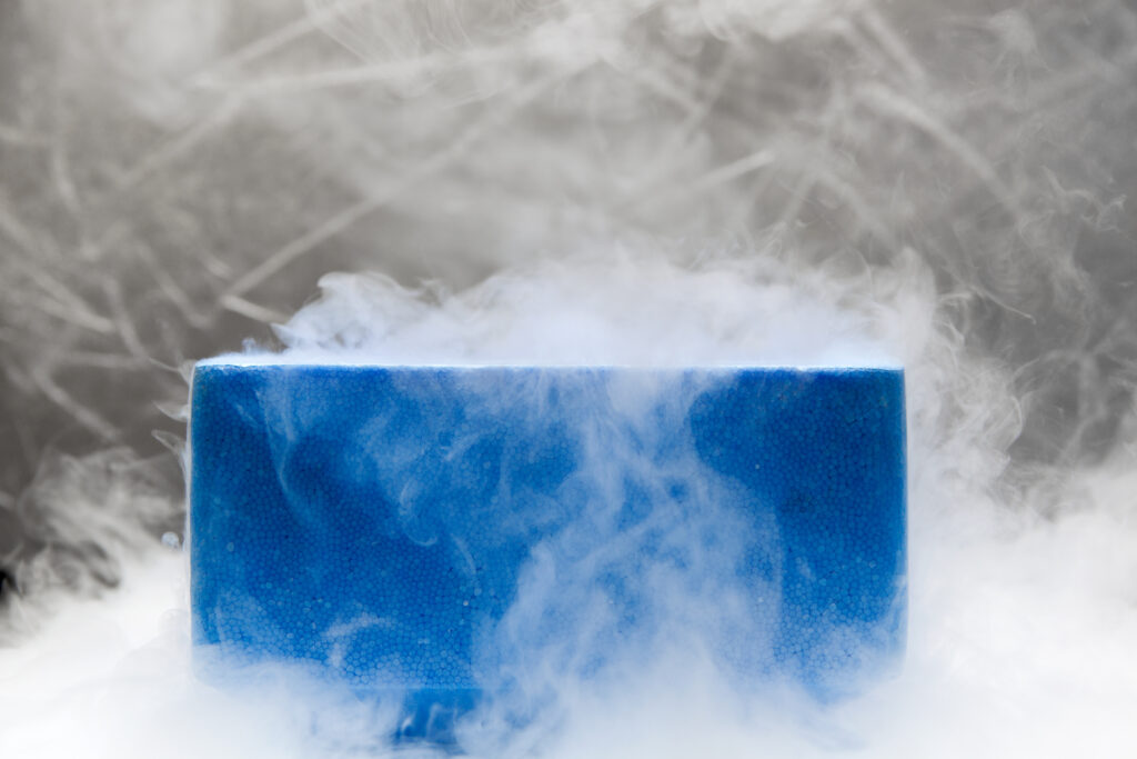 Dry ice sublimating